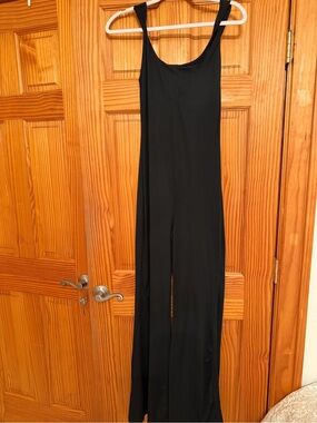 SHEIN Black Wide-Leg Sleeveless Jumpsuit